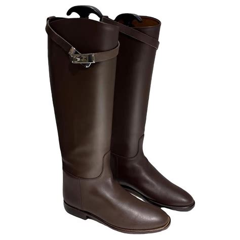 Bottes cavalières en cuir jumping Hermès Marron taille 40 EU en .